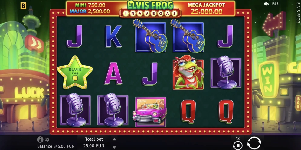 Elvis Frog in Vegas Slot