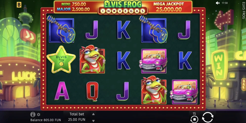Elvis Frog in Vegas Slot